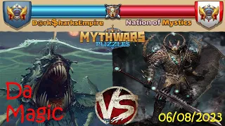 DarkSharksEmpire VS Nation of Mystics. Alliance war. MythWars Puzzles