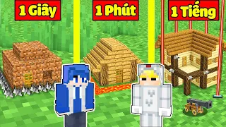 TÔ GÀ THỬ THÁCH 24H XÂY NHÀ AN TOÀN SIÊU TÍ HON TỪ 1 GIÂY TỚI 1 TIẾNG TRONG MINECRAFT*NHÀ AN TOÀN