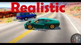 Realistic Car Crashes and Overtakes #130 -  BeamNG Drive
