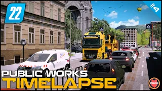 🚧 Transporting Caterpillar D6R Using Volvo FH16 Through The City ⭐ FS22 City Public Works Timelapse