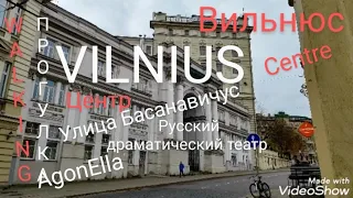 ПРОГУЛКА. Вильнюс.  Улица Басанавичус. Русский драматический театр.  WALKING. Vilnius