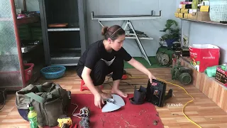 Girl who repairs and recycles old broken electric fans/genius girl