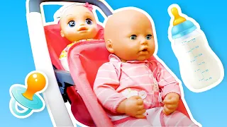 La bebé Annabelle y  Baby Alive van a pasar un día juntas. Videos de juguetes bebés