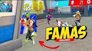 Only Famas Challenge 🔥 Op Solo Vs Squad Gameplay 🎯 Free Fire