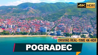 POGRADEC, ALBANIA, ▶ DRIVING REAL-TIME, POGRADEC SHQIPERI【4K HDR】