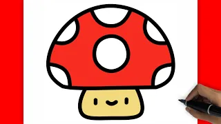 HOW TO DRAW MARIO MUSHROOM | CUTE DRAWING STEP BY STEP