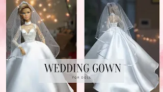 The making of Glamorous miniature Wedding Ballgown for Dolls ❤️ Part 2