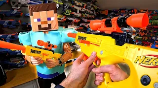 NERF WAR | 200K Subscribers - Minecraft VS Spiderman!