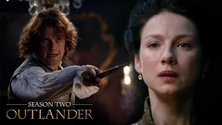 Jamie Draws A Knife On Claire | Outlander