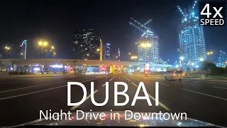 4K Night Drive under Dubai Skyscrapers 55km (Sunset Drive#5 faster & longer ver.)