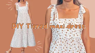 DIY Tiered maxi dress | Super easy &  Beginner friendly sewing tutorial