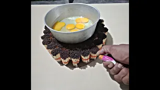 experiment: matches vs eggs