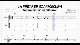 Scarborough Fair in D minor Tabs Sheet Music for guitar chords