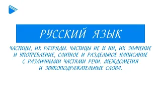 10 класс - Русский язык - Частицы. Правописание частиц. Частицы НЕ и НИ. Их значение и употребление