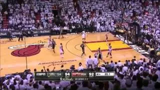 Final Minute (without timeout) of the Game 6 NBA FINALS 2013