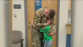 Sergeant returns home from overseas, surprises son and daughter in Defiance