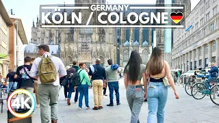 Köln, A Very Busy Day in Cologne City, Walking Tour in May 2024 in Germany - 4K 60fps