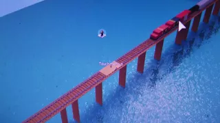 Roblox train crashes on a exploding trestle