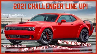 2021 Dodge Challenger Line Up Overview: Less Trims!! Scat Packs and Hellcats price drop!!