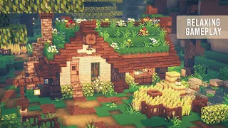 Minecraft Survival | Relaxing Gameplay #1 - Building a Cozy House