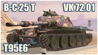 T95E6, VK 72.01 K & BatChat 25 t • WoT Blitz Gameplay