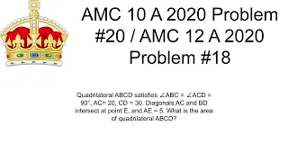 AMC 10 A 2020 Problem #20 / AMC 12 A 2020 Problem #18 | Triangular Geometry