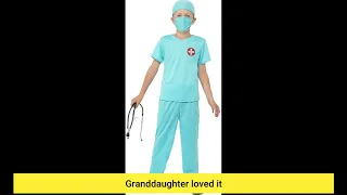 User Review: Boys or Girls Kids Surgeon Doctor Nurse ER Uniform Dress Up Fancy Dress Costume Ou...
