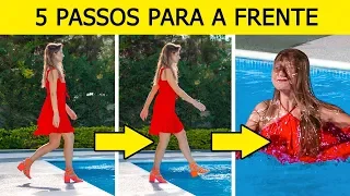 DESAFIO dos 5 PASSOS PARA A FRENTE! Pegadinhas engraçadas e situações difíceis 123 GO!CHALLENGE