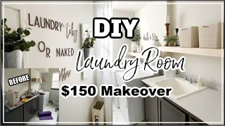 Laundry Room Makeover 2020 | DIY Room Makeover under $150 | Modern Farmhouse