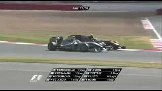 Niko Rosberg overtake on Jaime Alguersuari British GP 2010