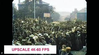 [Upscale 4к.]FPS.1912   Outdoor Funeral Procession in Hitchin,England(Colorized)