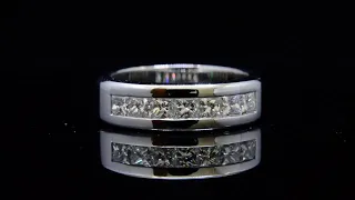 1 Carat Princess Cut Channel Set Diamond Men's Wedding Band