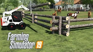 How to Build a Log Fence in Farming Simulator 19 - FS19 Construction