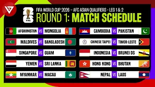 Match Schedule: FIFA World Cup 2026 AFC Qualifiers Round 1