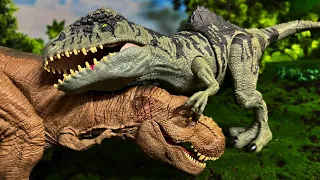 T- Rex vs Giganotosaurus EPIC Battle 🦖 Jurassic World Dominion