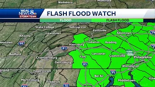 Flash flood watch issued for parts of central Pennsylvania