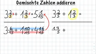 Gemischte Zahlen addieren - 2 Möglichkeiten