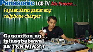 HOW TO REPAIR NO POWER LCD TV USING CELLPHONE CHARGER | PANASONIC