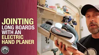 Jointing Long Boards with An Electric Hand Planer // Woodworking