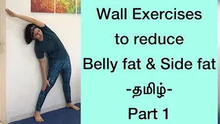 Wall Exercises for reducing belly fat and Side fat | தமிழ் | Part 1| 262