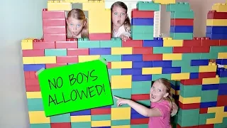 Girls Only GIANT LEGO FORT! No Boys Allowed