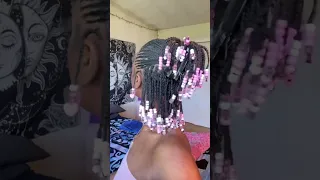 cute mini braids with beads #4chairstyles#naturalhairstyles#protectivestyles#2000s#naturalhair