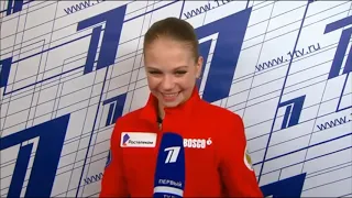 Alexandra Trusova / Test skates 2020 Interview after SP