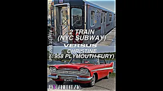 2 Train (NYC Subway) Vs Christine (1958 Plymouth Fury) #edit #battle #2train #mta #horror #christine