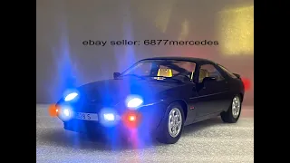 Porsche 928S in Black by MCG with Working LIGHTS Customized Diecast Car