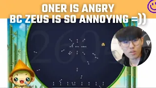 Oner is angry because Zeus is so annoying | T1 Stream Moments