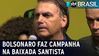 Bolsonaro faz campanha e visita instituto na Baixada Santista | SBT Brasil (28/09/22)