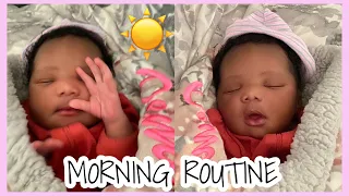 VERY REALISTIC NEWBORN MORNING ROUTINE| 3months| Preventing Postpartum Depression.