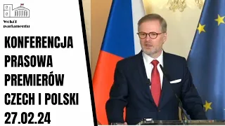 Konferencja prasowa Premierów Czech i Polski 27.02.24