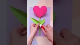 DIY Paper Flower Card | Pop-Up Card | Easy Paper Crafts #shorts